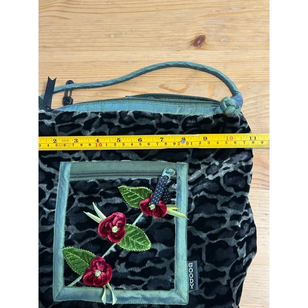 VTG Goody Goody California Y2K Velvet Convertible Rose Backpack Bag Artsy Whimsy